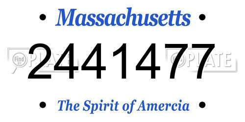 2441477 Massachusetts License Plate
