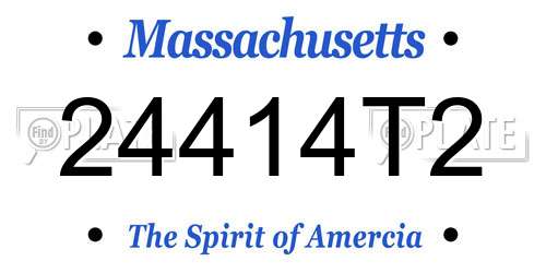 24414T2 Massachusetts License Plate