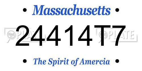 24414T7 Massachusetts License Plate