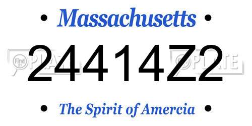 24414Z2 Massachusetts License Plate