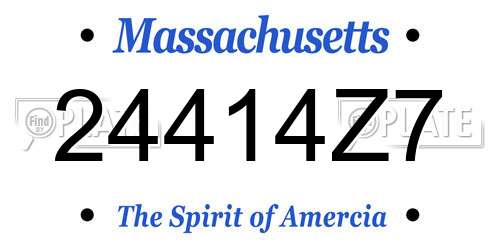 24414Z7 Massachusetts License Plate