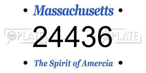 24436 Massachusetts License Plate