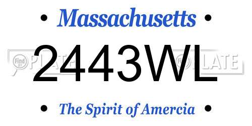 2443WL Massachusetts License Plate