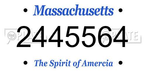 2445564 Massachusetts License Plate