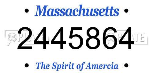 2445864 Massachusetts License Plate