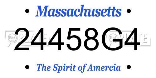 24458G4 Massachusetts License Plate