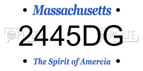 2445DG Massachusetts License Plate
