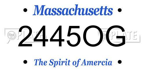 2445OG Massachusetts License Plate
