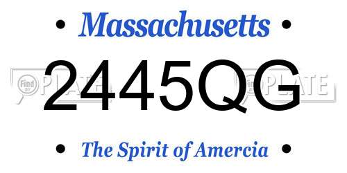 2445QG Massachusetts License Plate