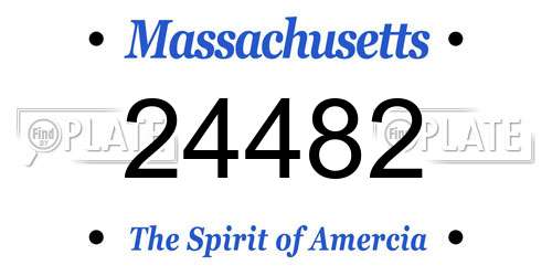 24482 Massachusetts License Plate