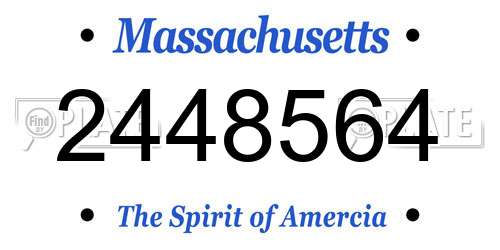2448564 Massachusetts License Plate
