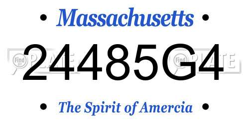 24485G4 Massachusetts License Plate