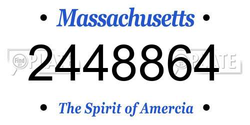 2448864 Massachusetts License Plate