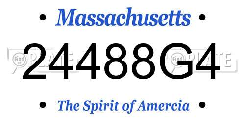 24488G4 Massachusetts License Plate