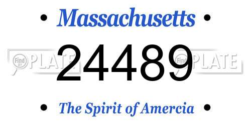 24489 Massachusetts License Plate