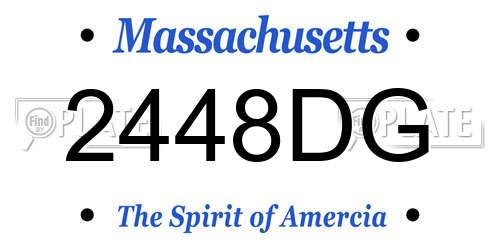 2448DG Massachusetts License Plate