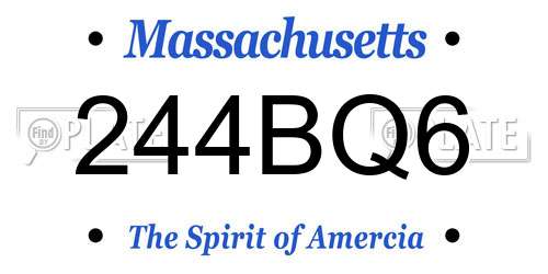 244BQ6 Massachusetts License Plate