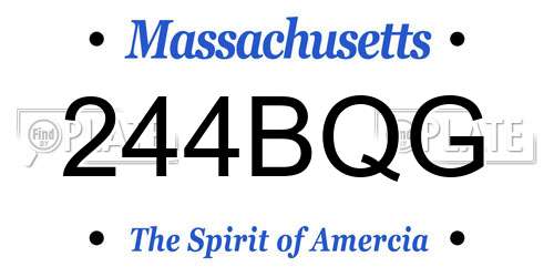 244BQG Massachusetts License Plate