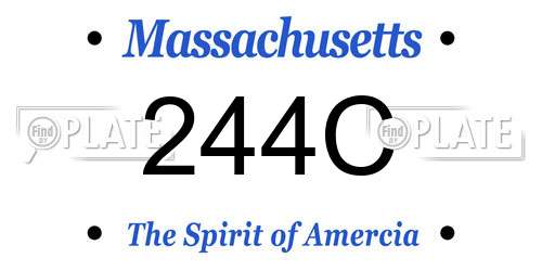 244C Massachusetts License Plate