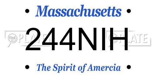 244NIH Massachusetts License Plate