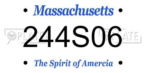 244S06 Massachusetts License Plate