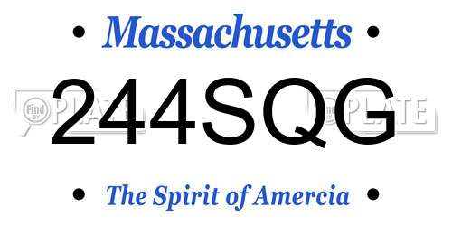 244SQG Massachusetts License Plate