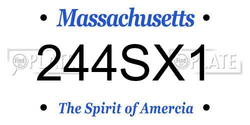 244SX1 Massachusetts License Plate