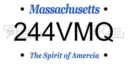 244VMQ Massachusetts License Plate