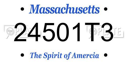 24501T3 Massachusetts License Plate