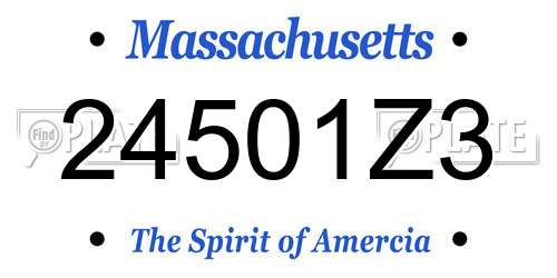 24501Z3 Massachusetts License Plate