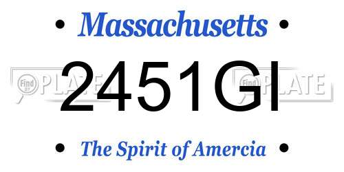 2451GI Massachusetts License Plate