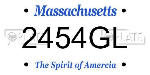 2454GL Massachusetts License Plate
