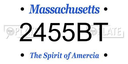 2455BT Massachusetts License Plate