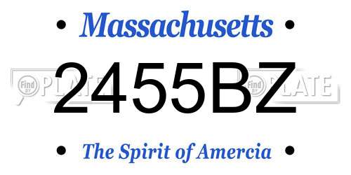 2455BZ Massachusetts License Plate