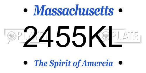 2455KL Massachusetts License Plate
