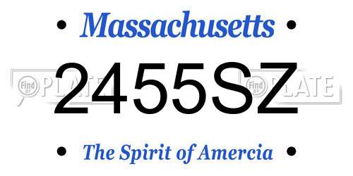 2455SZ Massachusetts License Plate