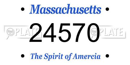 24570 Massachusetts License Plate