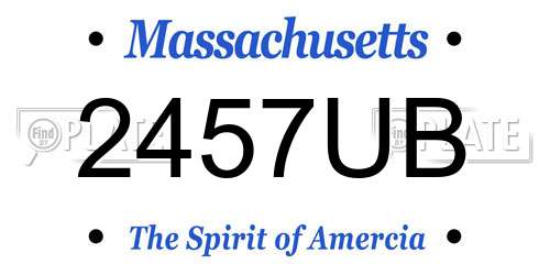 2457UB Massachusetts License Plate