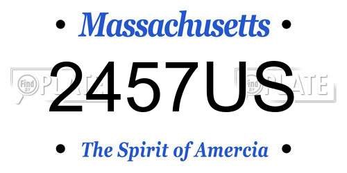 2457US Massachusetts License Plate