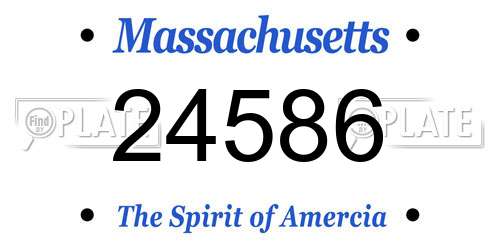 24586 Massachusetts License Plate