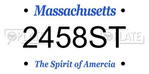 2458ST Massachusetts License Plate