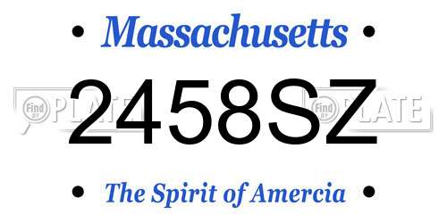 2458SZ Massachusetts License Plate