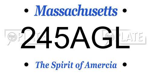 245AGL Massachusetts License Plate