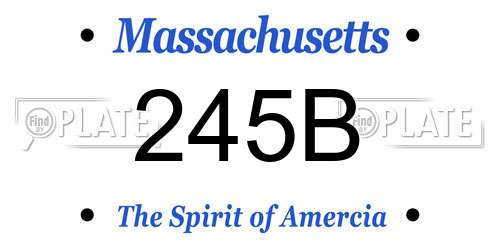 245B Massachusetts License Plate
