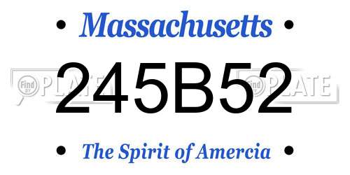 245B52 Massachusetts License Plate