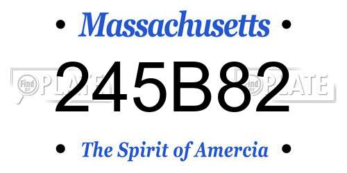 245B82 Massachusetts License Plate