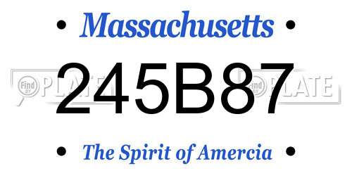 245B87 Massachusetts License Plate