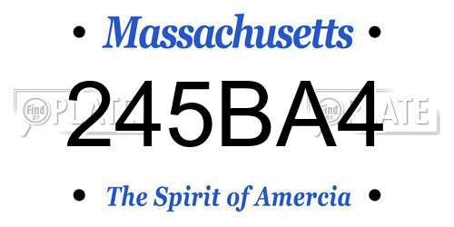 245BA4 Massachusetts License Plate