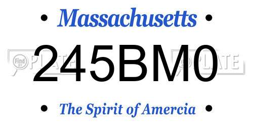 245BM0 Massachusetts License Plate