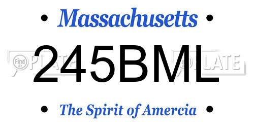 245BML Massachusetts License Plate